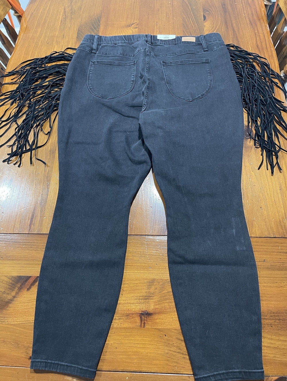 NWT Judy Blue Womens Black High Waisted Fringe Tassel Skinny Jeans Size 20W - Picture 2 of 5